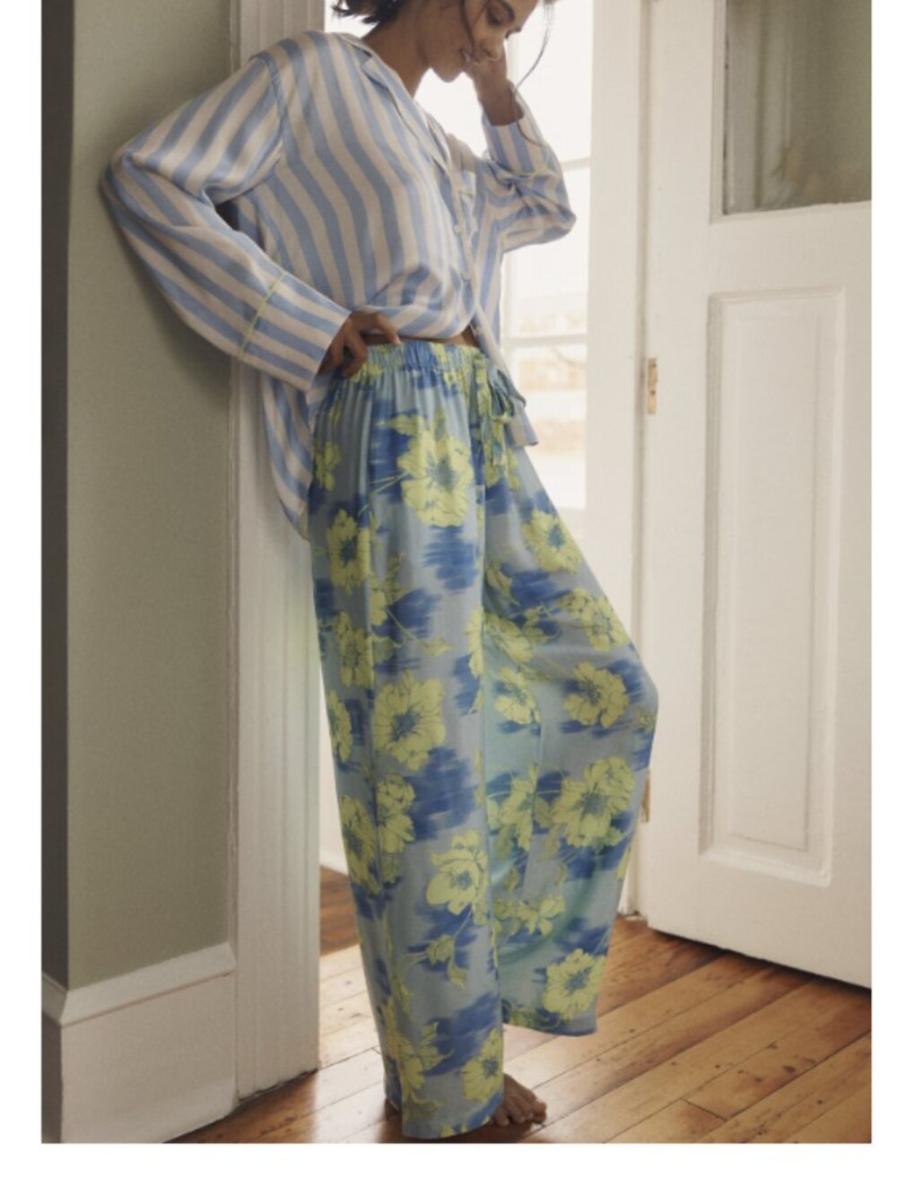 NWT Anthropologie Lyrebird Neela Pajama Pants in LB Silky